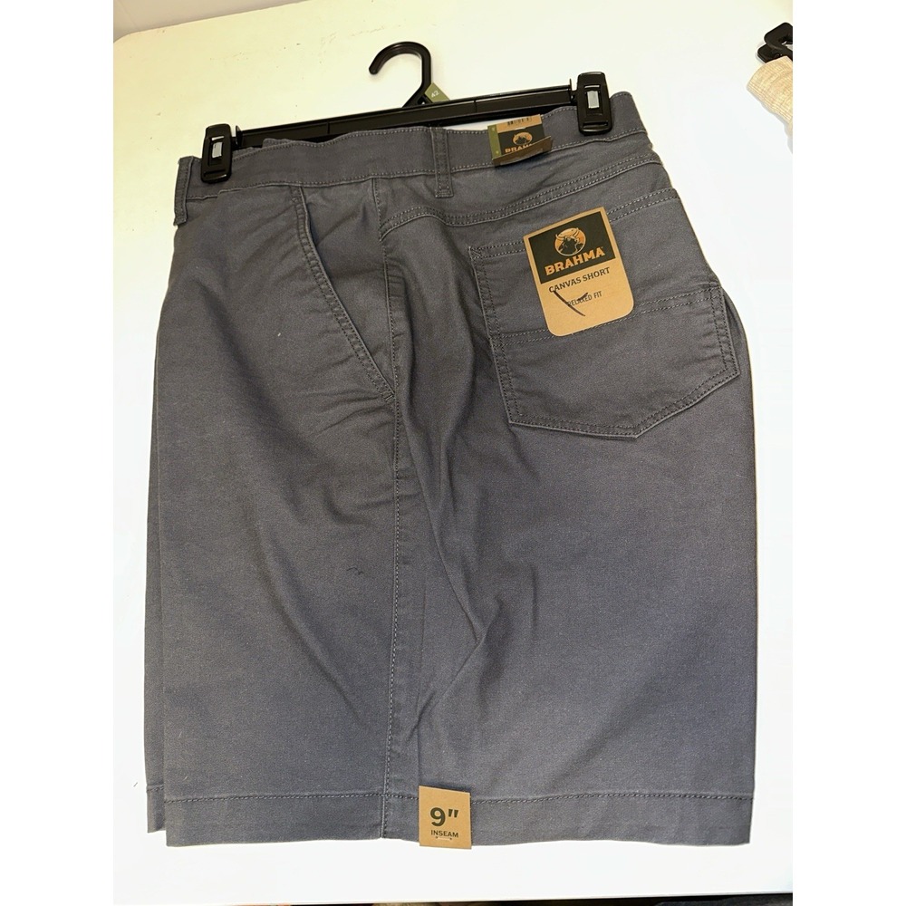 Men's Gray Brahma Canvas Shorts, Size 42, 9" Inseam